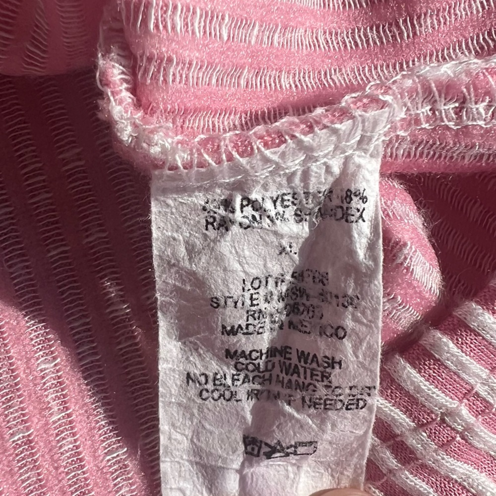 Pink and White Striped Ribbed Strappy Midi Dress EUC - Picture 5 of 14